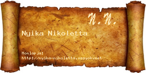 Nyika Nikoletta névjegykártya