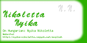 nikoletta nyika business card